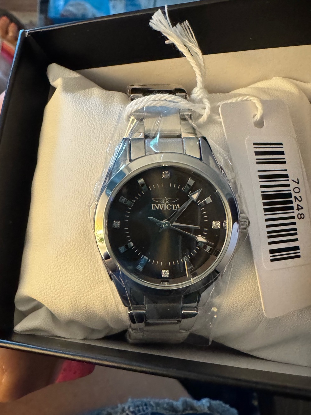 NEW IN BOX WOMENS CELESTIAL INVICTA SILVer & black watch MSRP: $199 70248